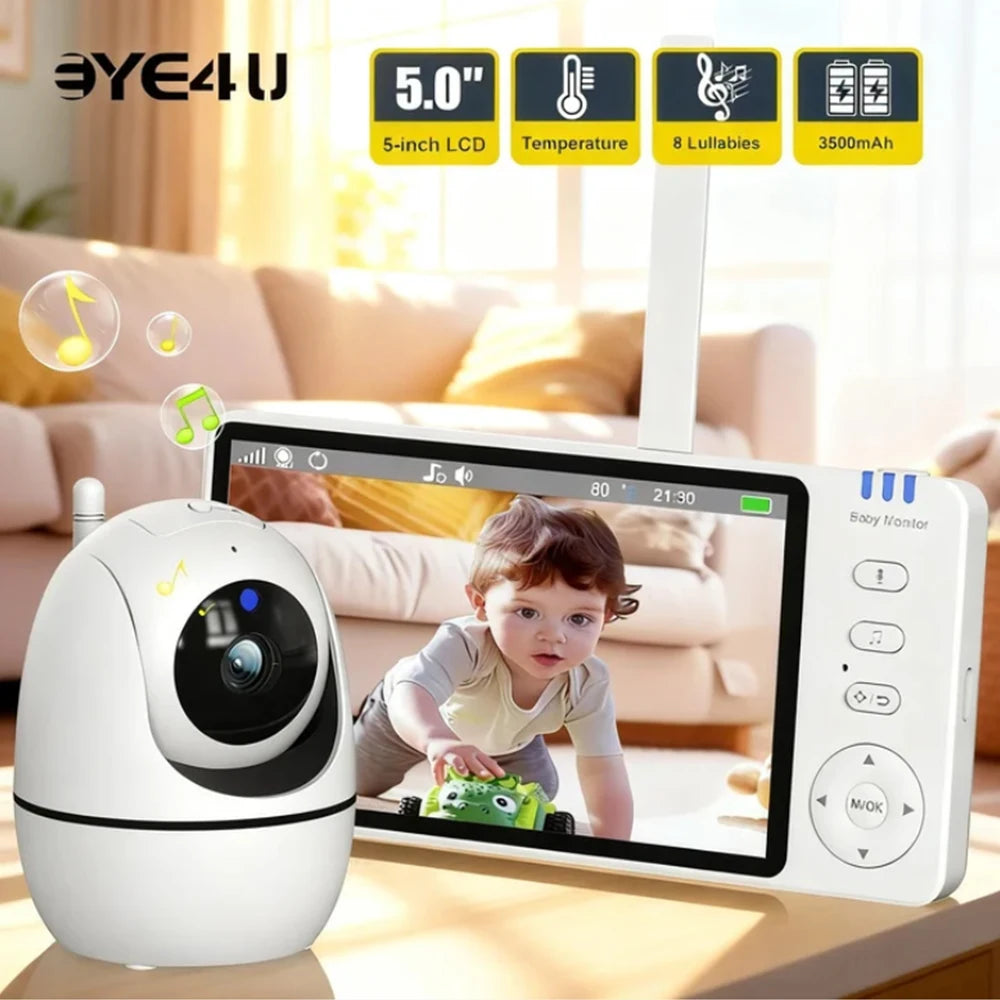5-Inch Video Baby Monitor with PTZ Camera