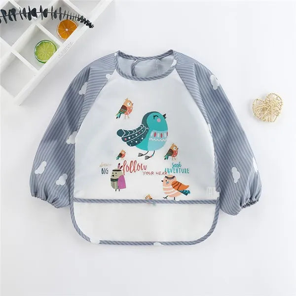 Baby Long Sleeve Waterproof Feeding Bib Apron