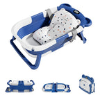 Newborn Collapsible Baby Bathtub with Thermometer & Floating Cushion