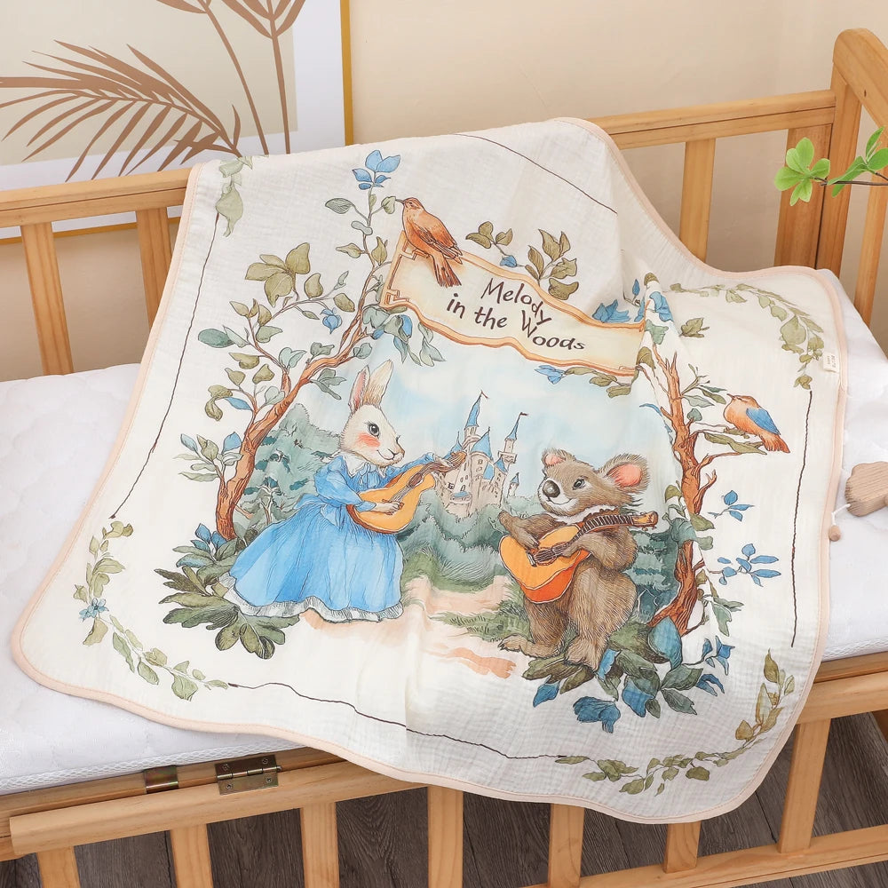 Cartoon Hooded Baby Bath Towel & Swaddle Blanket