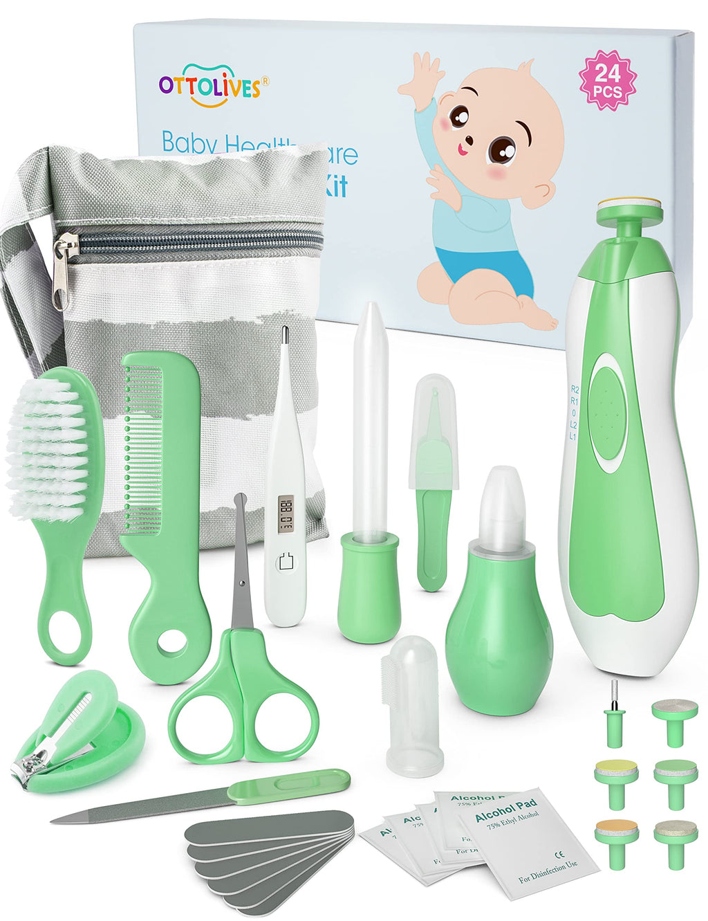 OTTOLIVES 24-Piece Baby Healthcare & Grooming Kit
