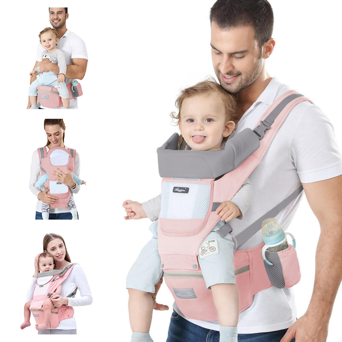 CarryNest™ 6-in-1 Ergonomic Baby Carrier with Hip Seat