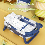 MoreFeel™ Foldable Baby Bathtub with Temperature Monitor, Floating Cushion & Hooded Towel Set