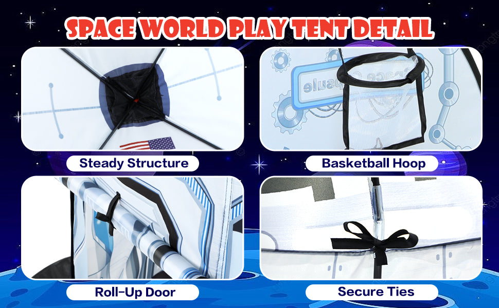 GalaxyQuest™ 3-in-1 Kids Play Tent, Ball Pit & Crawl Tunnel Set