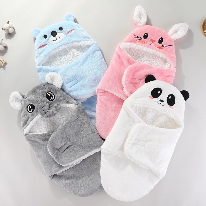 Newborn Baby Swaddle Blanket with Cartoon Design