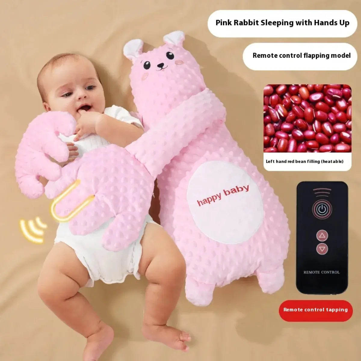 Baby Animal Shaped Soothing Pillow With Finger Flapping