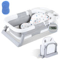 Collapsible Baby Bathtub with Thermometer & Cushion