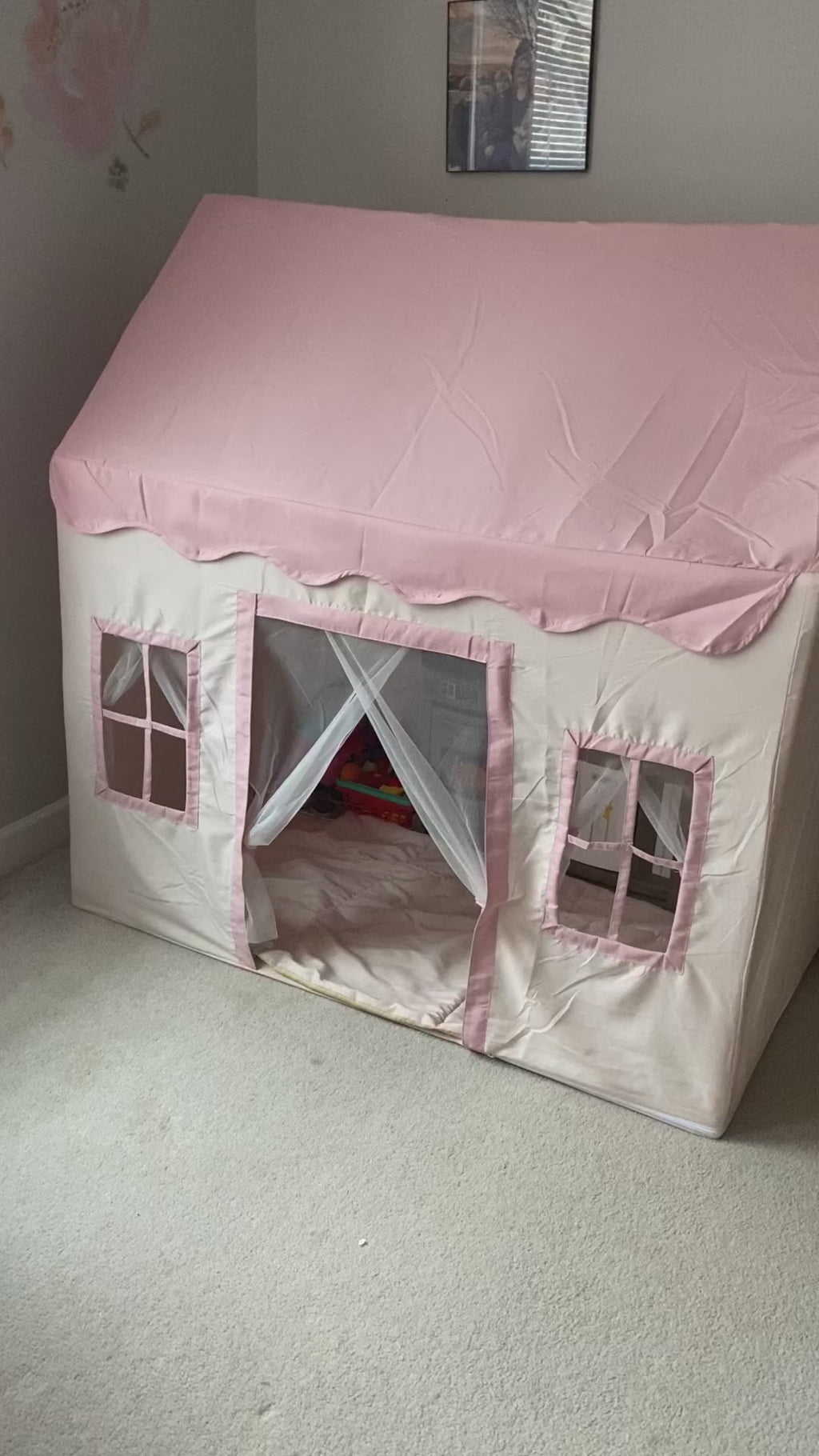 DreamCastle™ Large Kids Play Tent with Star Lights & Play Mat