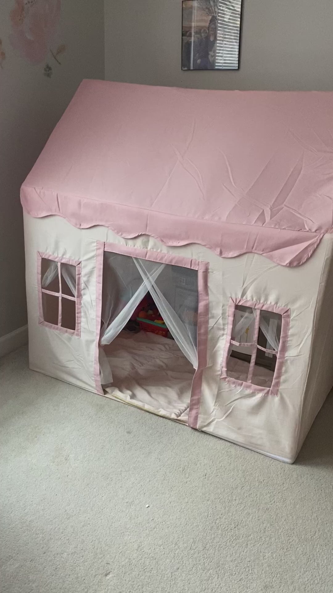 DreamCastle™ Large Kids Play Tent with Star Lights & Play Mat